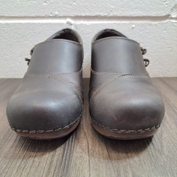 Dansko Casual Clogs Dark Brown Leather Slip On Ankle Boots Women's Size 5.5-6 - Picture 4 of 8